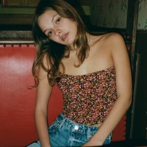 Zara Floral Corset crop top Size S